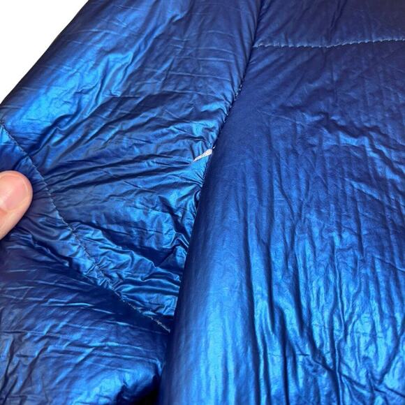 Nikki Jones Montreal Metallic Blue Sherpa Jacket Women's S Oversized Warm Modern - Picture 14 of 15